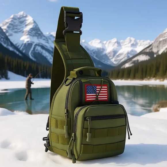 Olive Green Tactical Sling Bag - Picture 1 of 16
